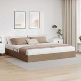 vidaXL Ottoman Bedframe met opslag Cappuccino 200 x 200 cm Kunstleer