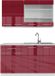 Vicco Fame-Line Cuisine une personne – 140 cm, WB Marbre Bordeaux laqué brillant/blanc