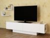 Ecoleau Meuble TV-Hifi 2 Portes Blanc avec Étagères Murales