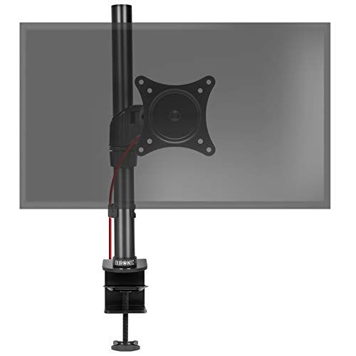 Duronic DM451X1 Enkele PC Monitor Beugel | Zwart Staal | Hoogte Verstelbare Arm voor 1 15”-27” LED LCD TV Televisie Scherm | VESA 75 100 plaat | Computer Beeldscherm Standaard | 13 kg Draagcapaciteit