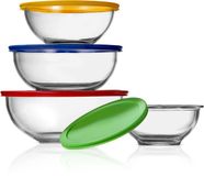 NUTRICHEF Glazen Mengkom – 4-delige set met luchtdichte deksels