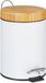 Relaxdays Pedaalemmer 3 liter - Grijs - Bamboe Deksel - Softclose