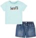 Levi's Kids Core Seasonal Logo Denim Set Blauw 24 Months Jongen