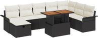 vidaXL - Banc de jardin - Set - 2 places - Noir/ Crème - Polyrattan