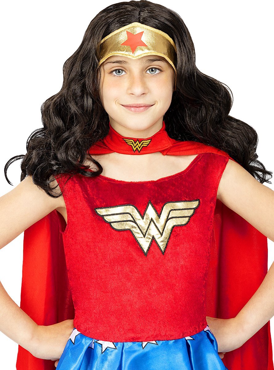 Funidelia Wonder Woman pruik voor meisjes Superhelden - Zwart