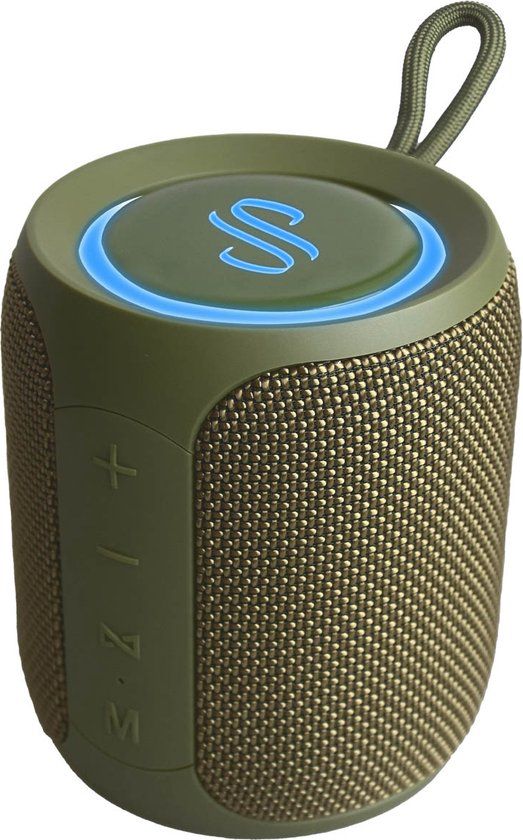 Selencia AquaPlay Bluetooth Speaker - Army Green - Waterproof - Stereo - 10H Battery