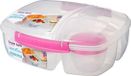 Sistema Lunchbox Transparant met roze clips 2 liter