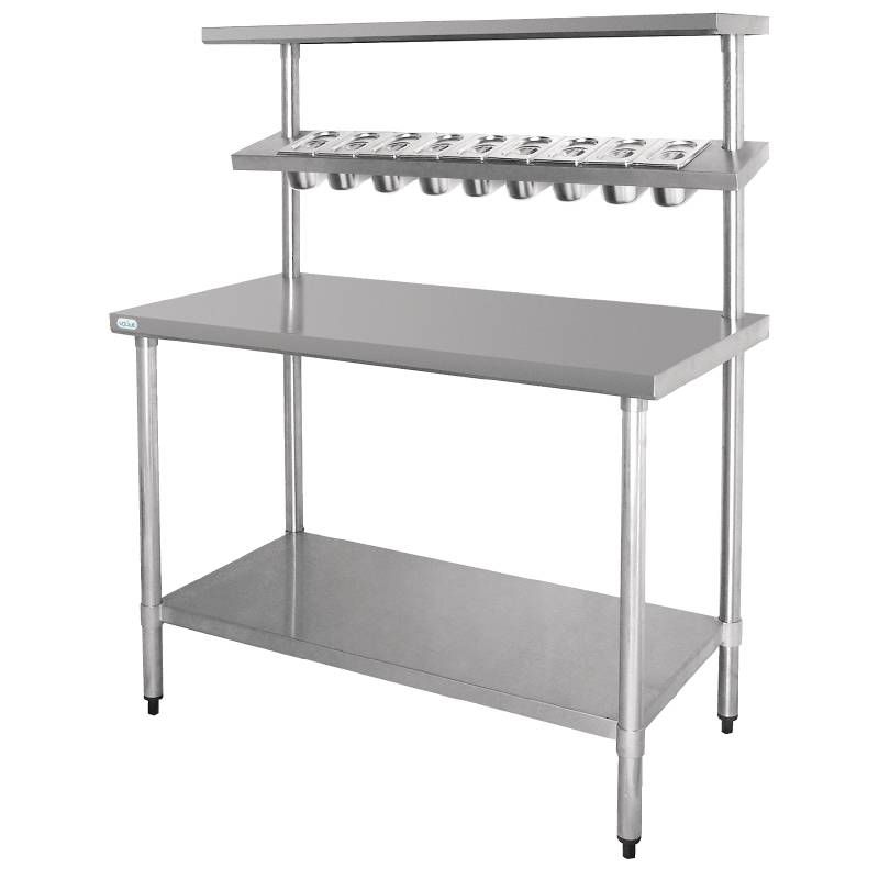 Vogue RVS Werktafel & Wandplank | 180 x 150 x 60 cm