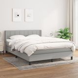 vidaXL Boxspringbed met matras, stof, lichtgrijs, 140x200 cm