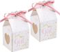 Santex Cadeaudoosjes Baby Girl - Babyshower Bedankje - 6 stuks - Wit/Roze - 4 cm