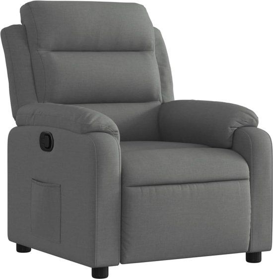 vidaXL Fauteuil verstelbaar stof donkergrijs