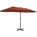 Parasol d'extérieur avec poteau en aluminium terre cuite