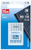 Prym 130/705H Jeans Naaimachinenaalden, No. 90-110, Blauw, 5 Stuks