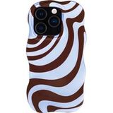 Selencia Vivid Wavy Backcover met MagSafe voor de Apple iPhone 16 Pro - Dream Swirl Chocolate