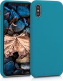 kwmobile telefoonhoesje geschikt voor Apple iPhone X - Hoesje met siliconen coating - Smartphone case in mat petrol