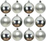 Decoris Kerstballen - 12x st - zilver - 10 cm - kunststof
