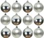 Decoris Kerstballen - 12x st - zilver - 10 cm - kunststof