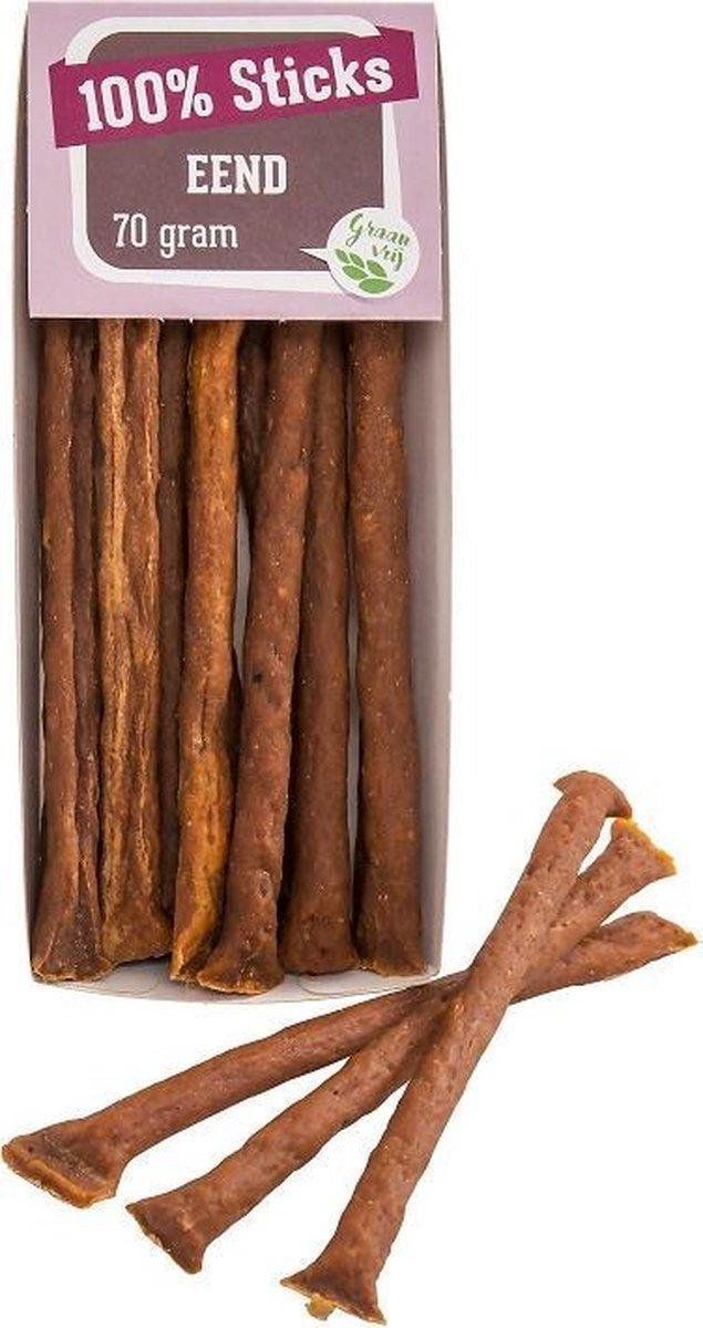 Animal King 100% Eendensticks - 10 x 70 gram - Hondensnacks