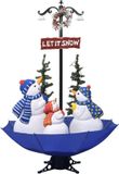 vidaXL Sapin de Noël enneigé avec pied parapluie 170 cm PVC bleu