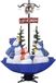 vidaXL Sapin de Noël enneigé avec pied parapluie 170 cm PVC bleu