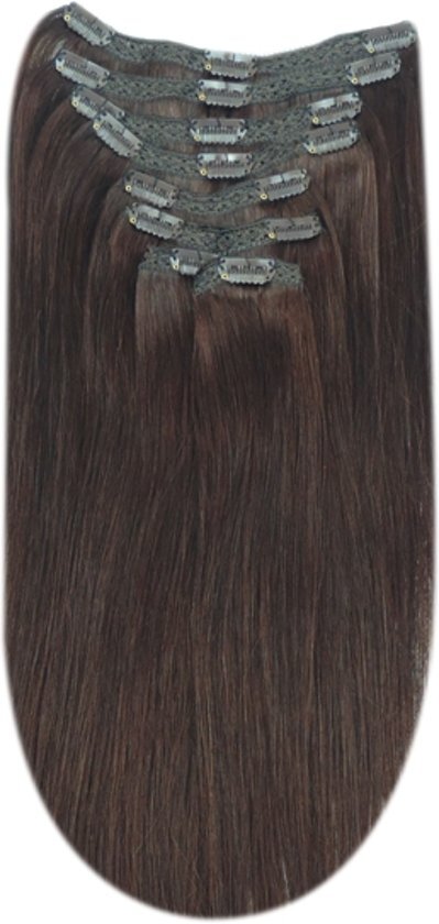 Remy hair Remy Human Hair extensions Double Weft straight 24 - bruin 4