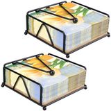 Azomor® Set de porte-serviettes élégant avec base en bois pour toute occasion