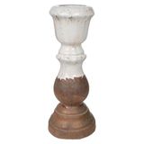 Romimex Theelichthouder, wit, terracotta, 16 x 40 x 16 cm