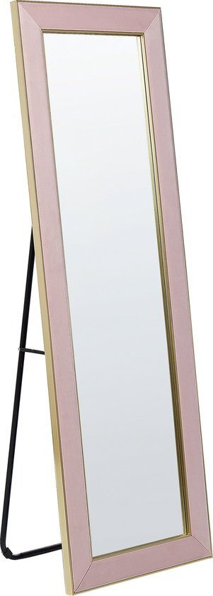 Beliani lautrec - staande spiegel-roze-fluweel