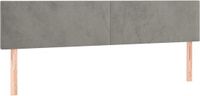 vidaXL Hoofdbord 160x5x78/88 cm fluweel lichtgrijs