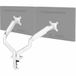 VIVO Scharnierende dubbele 17 tot 27 inch pneumatische veerarm klembevestiging voor 2 monitorschermen met Max VESA 100 x 100, wit (STAND-V102OW)
