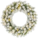 Black Box Trees Nagoya Kerstkrans met LED Verlichting en Timerfunctie - H12 x Ø60 cm - Groen