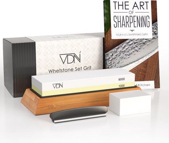 VDN Luxe Dubbelzijdige Wetsteen Slijpsteen set 1000 6000 - Messenslijper met E-book