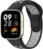 By Qubix Qubix Siliconen sportband Zwart met grijs Geschikt voor Xiaomi Redmi Watch 3