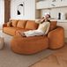 OKWISH Canapé d'angle 336 cm - Canapé modulable 4 places sans montage - Orange