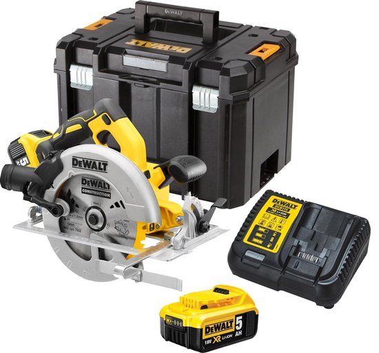 DeWalt DCS570P2 18V Accu Cirkelzaag Set (2x 5.0Ah) | 184mm | TSTAK