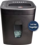DESQ 20065 Papierversnipperaar - 12 vel - 4 x 33 mm - P4 - 19 liter - Zwart