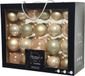 Decoris Kaemingk B.V. Kerstballen - 42x st - 5, 6, 7 cm - met matte piek - champagne - glas - kerstversiering