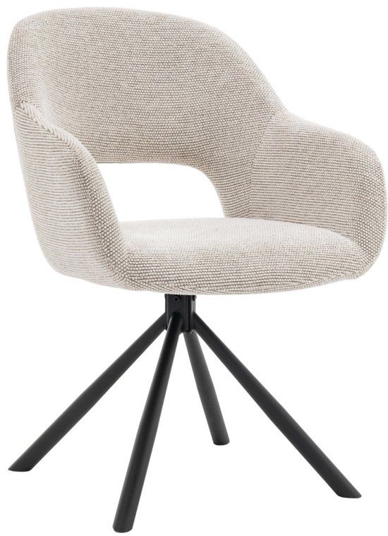 DÉJA Living Eetkamerstoel Livia - Beige - Draaibaar - Set van 2