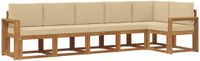 vidaXL - Hoek loungeset - 6 zitplekken - Natuurlijk en beige