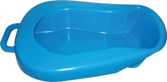 Aidapt Bedpan voor volwassenen met afneembaar deksel - Blauw