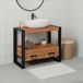 vidaXL Meuble sous lavabo Acacia massif Marron 71 x 33 x 58 cm