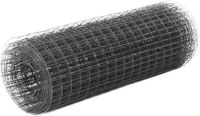 vidaXL Kippengaas 25x0,5 m staal met PVC coating grijs