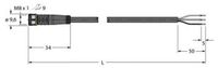 Turck 6625550 Sensor/actuator aansluitkabel Aantal polen (sensoren): 3 2 m 1 stuk(s)