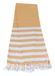 Atout Ciel Strandhanddoek, fouta, gestreept met franjes, 90 x 180 cm, mosterd