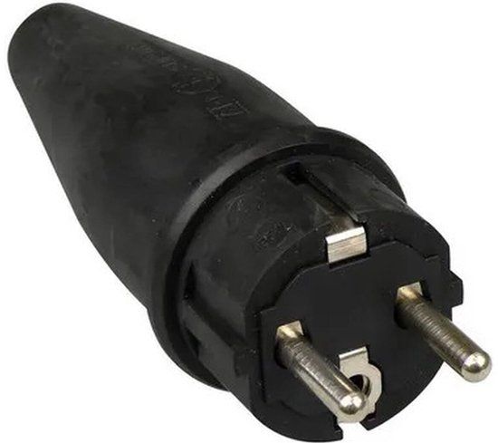 ABL Rubberen stekker + RA - Zwart