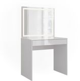 Vicco Sherry Kaptafel met licht – 81.4 cm met LED-spiegel Wit/wit hoogglans