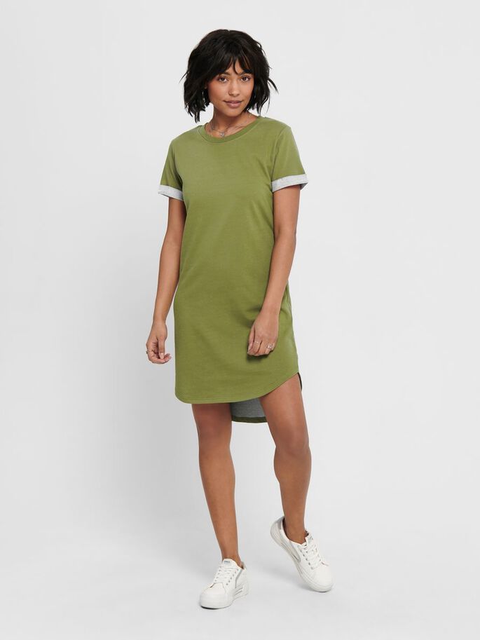 ONLY JDY JDYIVY S/S DRESS JRS NOOS Women's Dress - Size S - Green Cotton Blend