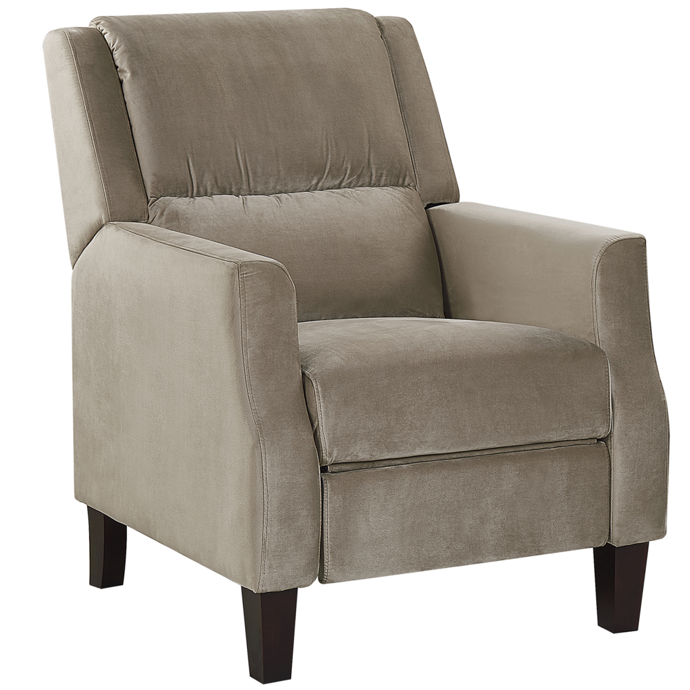 Beliani Fauteuil fluweel taupe EGERSUND