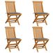 vidaXL Tuinstoelen 6 stuks met grijze kussens massief teakhout