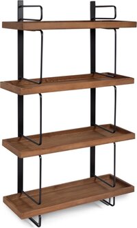 Wandrek Estero - Hout/Metaal - Zwart/Hout - 60x21x100 cm